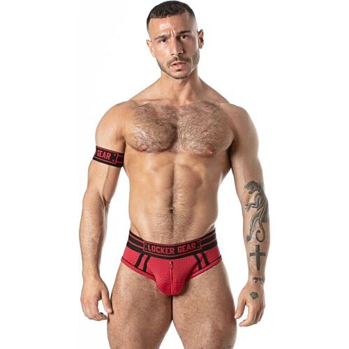 Jockstrap spodnjice LOCKER GEAR SPORT MESH, rdeče, XL