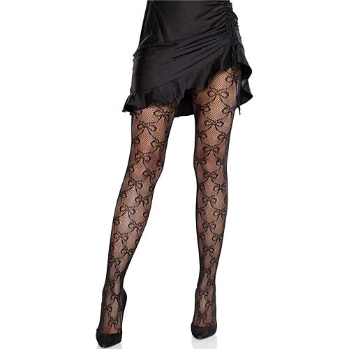 Fishnet Tights Leg Avenue with Intricate Bow Design