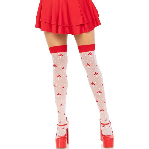 Thigh High Stockings Leg Avenue with Fun Mushroom Pattern
