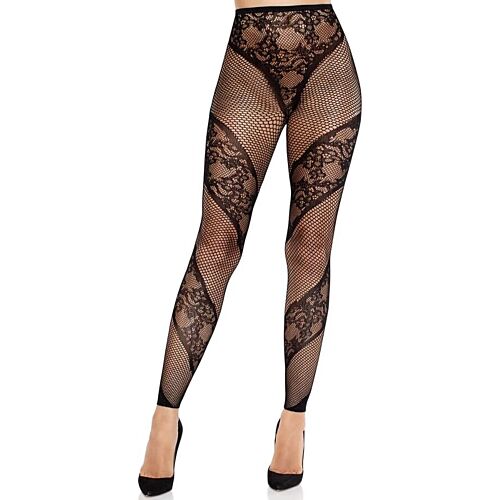 Nášitne hlačne nogavice Leg Avenue Lace and Net Illusion