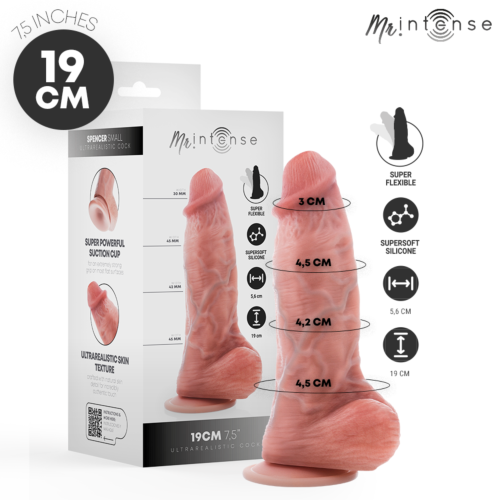 Dildo MR. INTENSE Spencer 19 cm z močnim sesalnim žepom