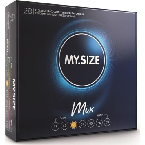 Kondomi MY SIZE MIX 53 MM | Prilagodljive širine in različne vrste