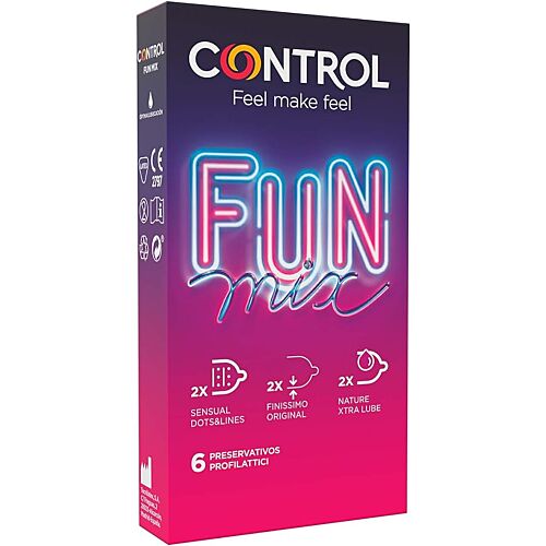 Kondomi CONTROL Feel Fun Mix 6 kosov z različnimi teksturami