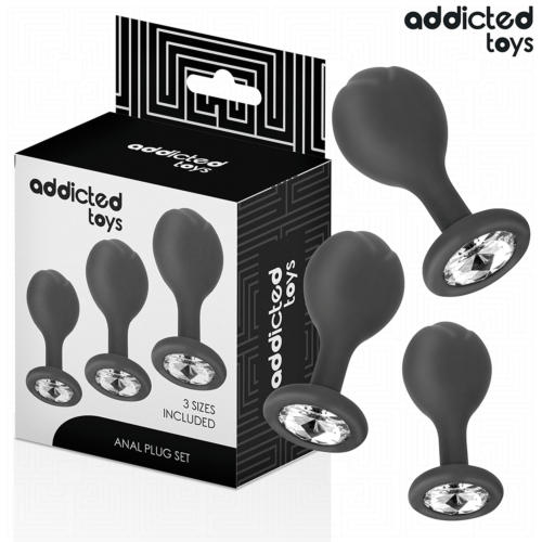 Set 3 Analnih Čepkov Addicted Toys z Draguljem