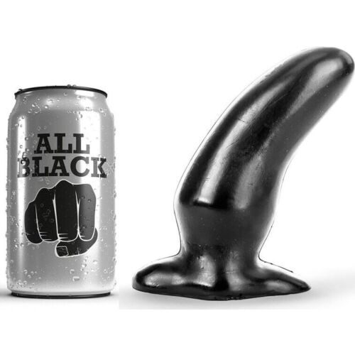 Buttplug ALL BLACK 13 cm z ukrivljenostjo za stimulacijo