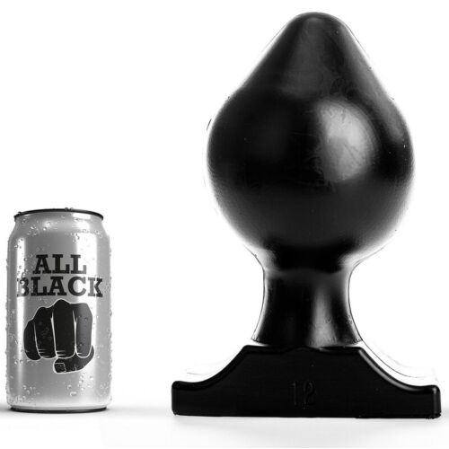 Buttplug ALL BLACK 22,5 CM za udobno odpiranje