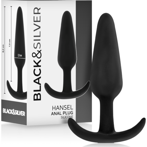 Analni čep BLACK&SILVER Hansel z majhno ročico