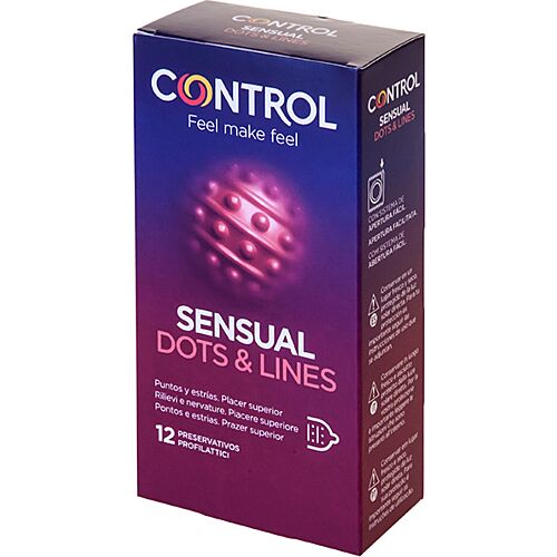 Kondomi Control Sensual Dots & Lines z dodatno stimulacijo