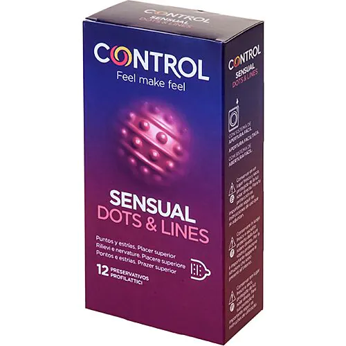 Kondom Control Touch & Feel 12 Uds z izbočinami