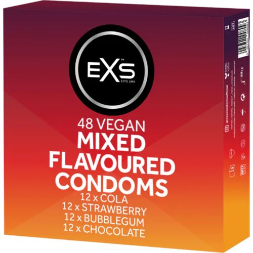 Kondomi EXS Mixed flavours 48 enot z različnimi okusi