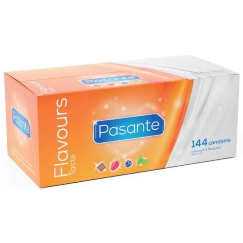Kondomi Pasante z okusi in barvami - 144 enot