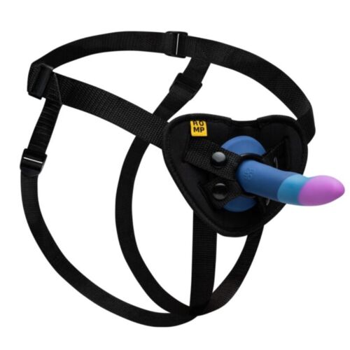 Dildo ROMP Piccolo z arnesom in sesalnim čepom