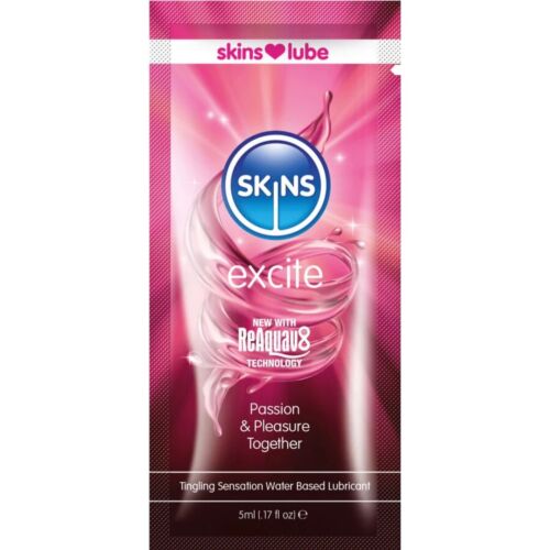 Lubrikant SKINS EXCITE 5 ml s prijetnim mravljinčenjem