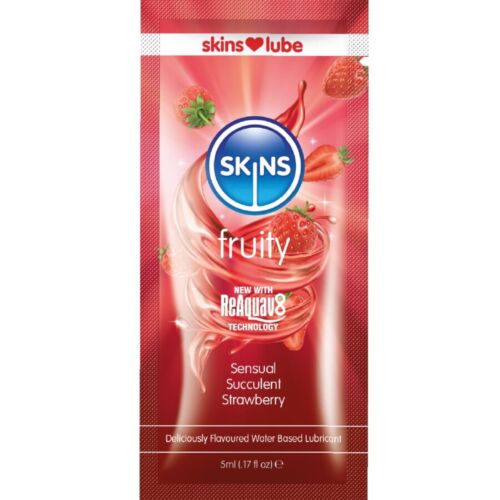 Lubrikant SKINS Strawberry 5 ml z avtentičnim okusom