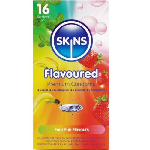 Kondomi SKINS MULTI FLAVORS PACK 16 z okusi