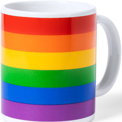 Taza PRIDE z LGBT zastavo v kraft embalaži