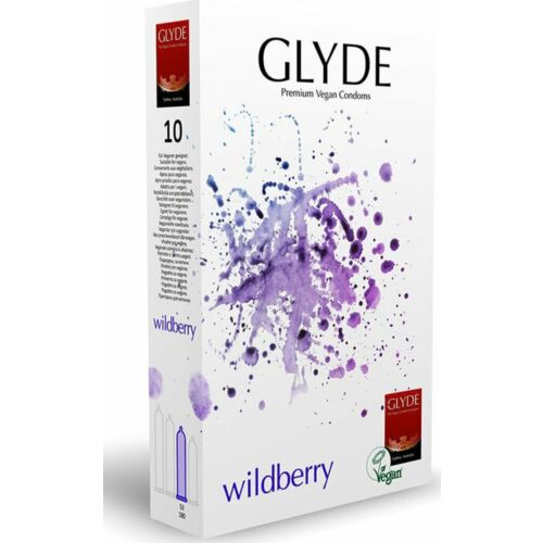 Kondomi Glyde Ultra Wildberry 10 Uds - Sabor Mora