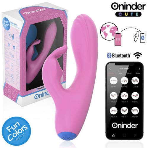 Vibrator ONINDER CUTE Love Bunny z aplikacijo in dvojno stimulacijo