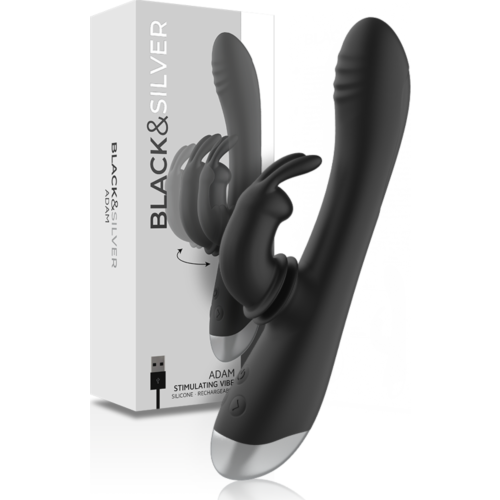Vibrator BLACK&SILVER Adam rabbit z dvojnim motorjem