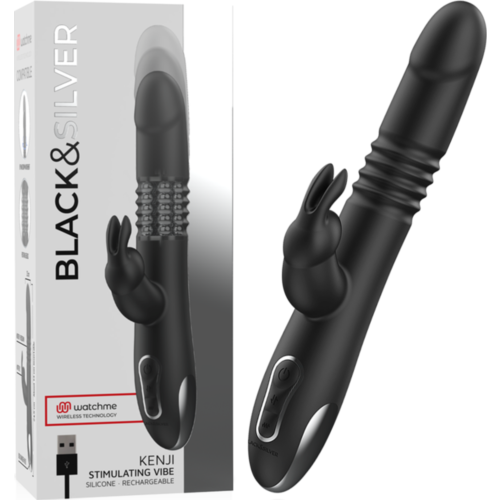 Vibrator BLACK&SILVER KENJI z rotacijskimi perlicami