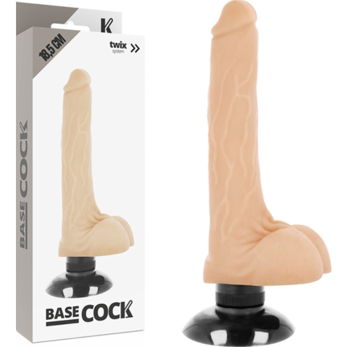 Masturbator BASECOCK 2-1 Natural 18.5 cm z močnim motorjem