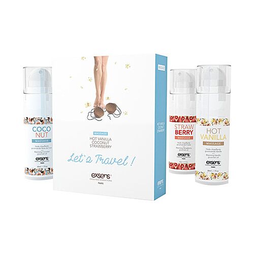 Olje za masažo Exsens Let's Travel z učinkom segrevanja