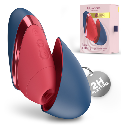WOMANIZER NEXT LIBERTY 3D klitoralni stimulator, modro-rdeč