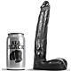 Dildo All Black 21 cm z teksturo za stimulacijo