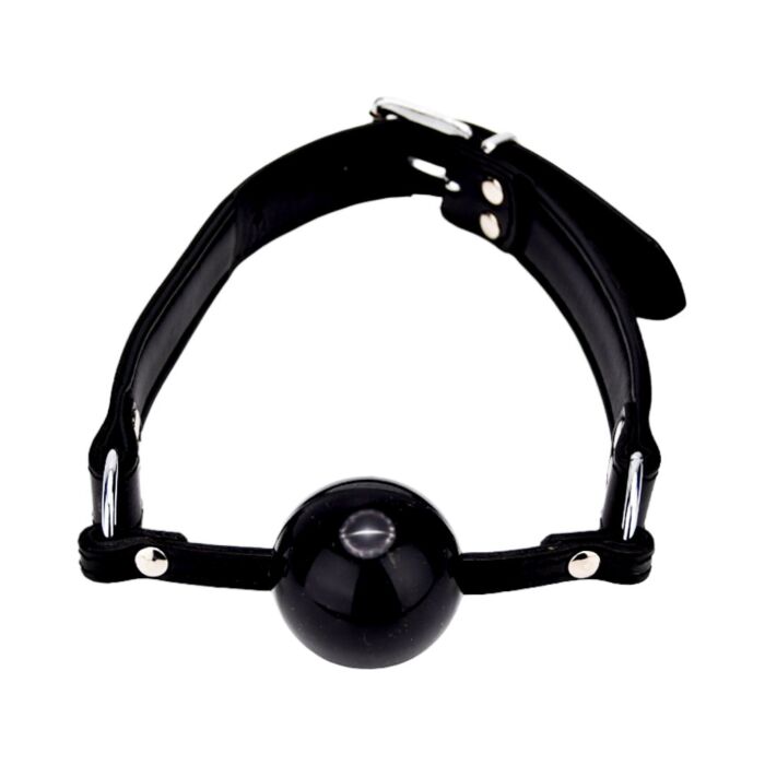 Ogrlica Bound Leather Solid Ball Gag z žogo Ogrlica Bound Leather Solid Ball Gag z žogo