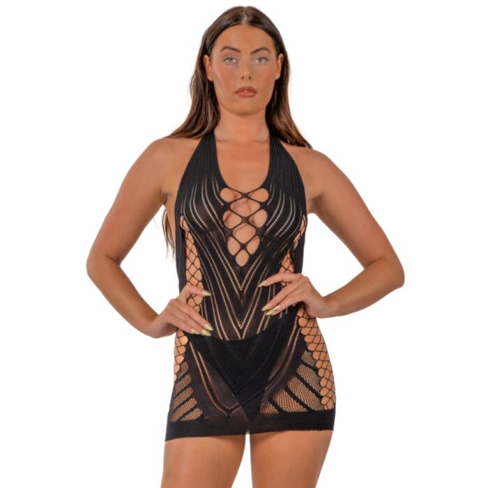 Obleka Lace by LJ s faux nastavkom za zavezovanje Obleka Lace by LJ s faux nastavkom za zavezovanje