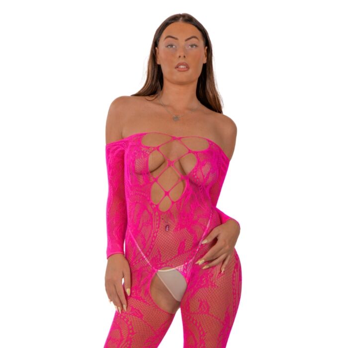 Bodystocking Lace Odvzemni Fuchsia Bodystocking Lace Odvzemni Fuchsia