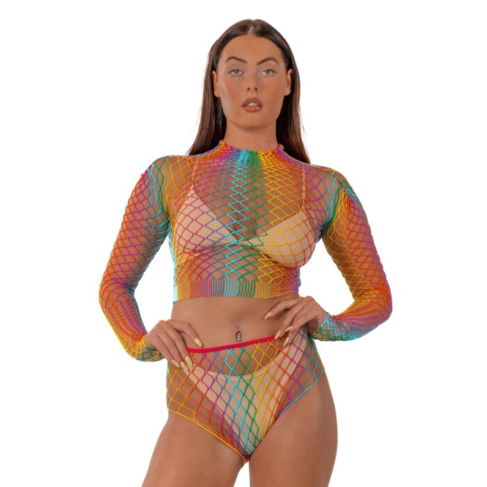 Komplet za spodnje perilo Lace Rainbow Fence Net Komplet za spodnje perilo Lace Rainbow Fence Net