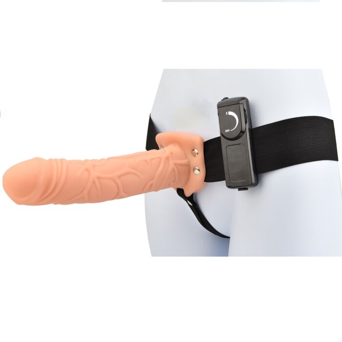 Dildo Loving Joy 8 Inch Hollow Strap On z vibracijami Dildo Loving Joy 8 Inch Hollow Strap On z vibracijami