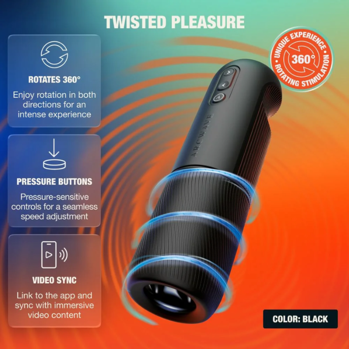 Črni avtomatski masturbator ARCWAVE ORBIT 360°