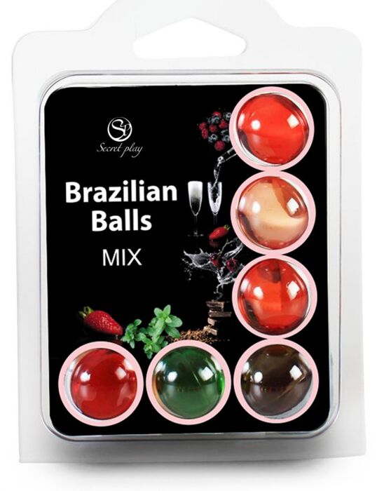 Kroglice Lubrikant SECRETPLAY 6 Hot Balls z okusom sadja