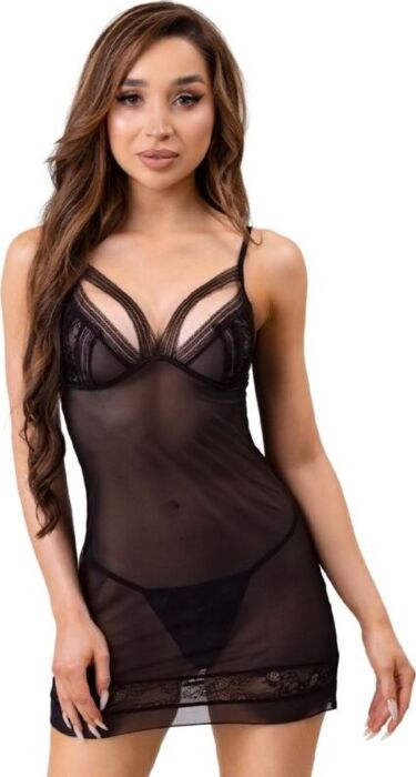 Camisa + Tanga Livco Corsetti Tiana Sexy Negro