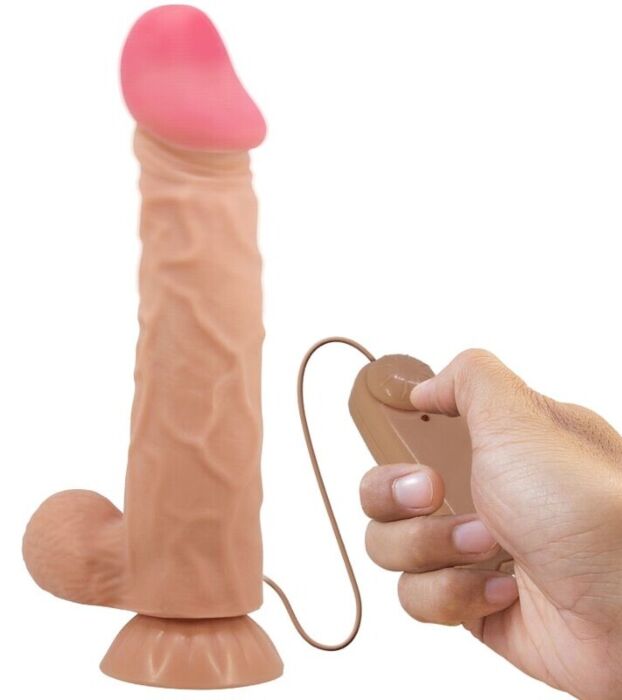 Realističen dildo z drsečo kožo in daljincem Pretty Love Sliding Skin
