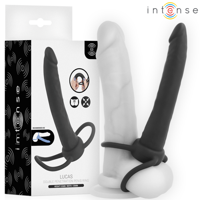 Analni dildo INTENSE FOR HIM Lucas z obročema za penis in moda