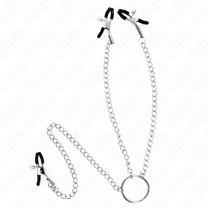 KINK - TRIPLE NIPPLE AND CLIT CLAMPS WITH CHAIN MODEL 0 KINK - TRIPLE NIPPLE AND CLIT CLAMPS WITH CHAIN MODEL 0