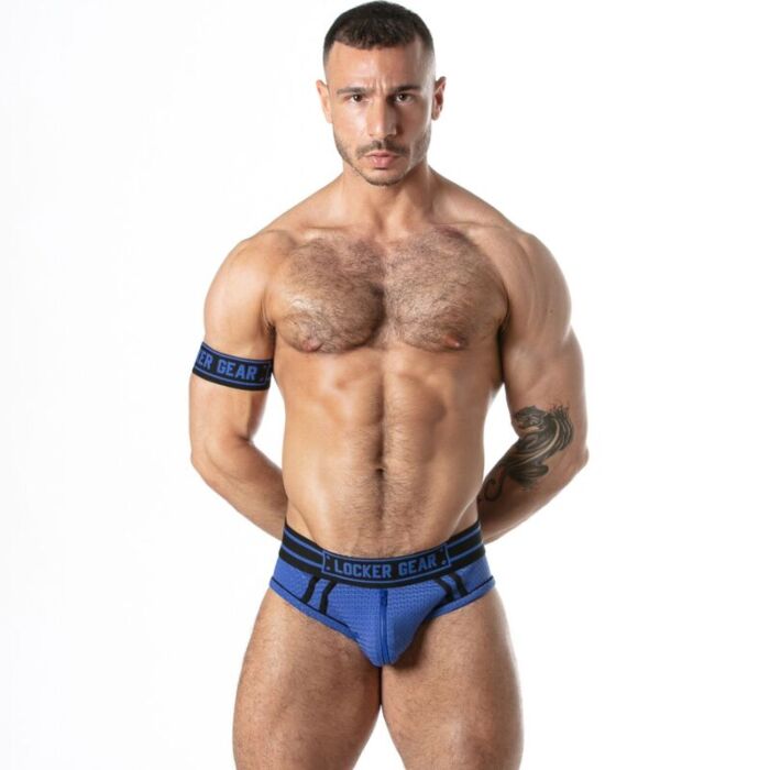 LOCKER GEAR - SPORT MESH JOCK BRIEF BLUE M LOCKER GEAR - SPORT MESH JOCK BRIEF BLUE M