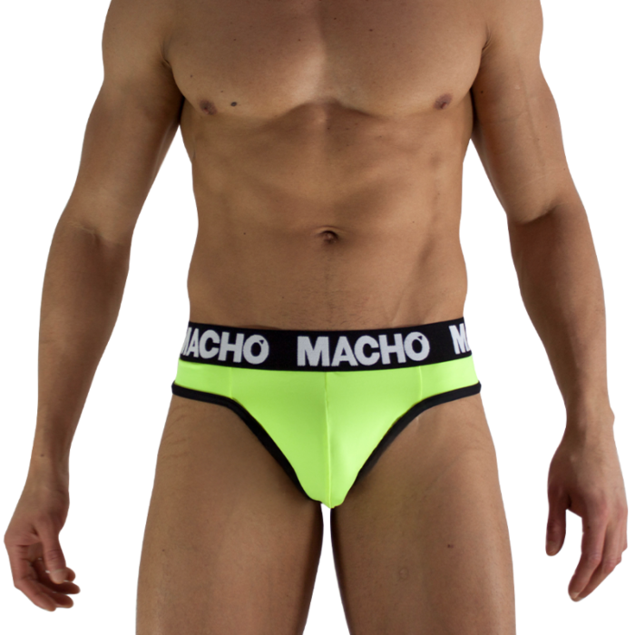 MACHO - MTG001 FLUORESCENT YELLOW THONG SIZE S