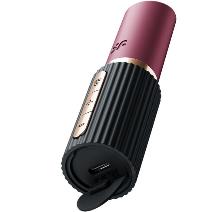 SATISFYER - DEEP KISS WAVE CLITORIS STIMULATOR GARNET / BLACK SATISFYER - DEEP KISS WAVE CLITORIS STIMULATOR GARNET / BLACK